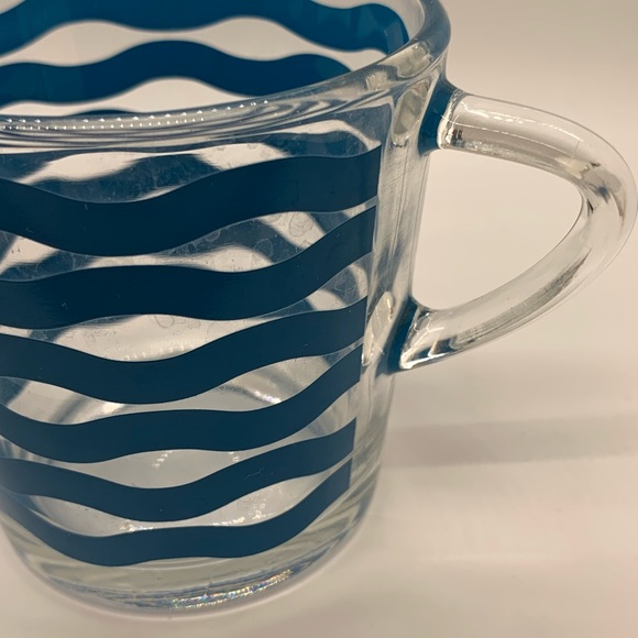 IKEA Glass coffee or tea cups.  Discontinued WAVE design.  Aqua blue! - Picture 9 of 10